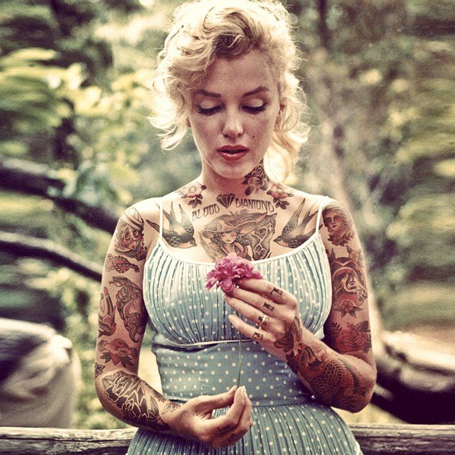 Tattooed celebrity reinterpretation by Cheyenne Randall