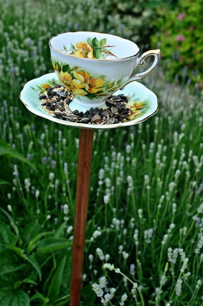 Bird Feeder From Vintage Teacups Bird Feeder From Vintage Teacups