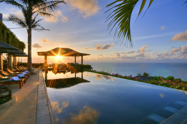 Villa living pavilion at golden hour
