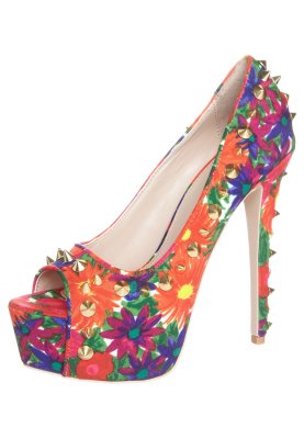 Peep-toe heels with decorative studs