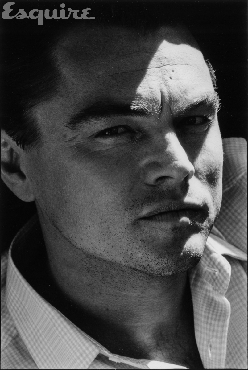 Leonardo DiCaprio black-and-white Esquire portrait