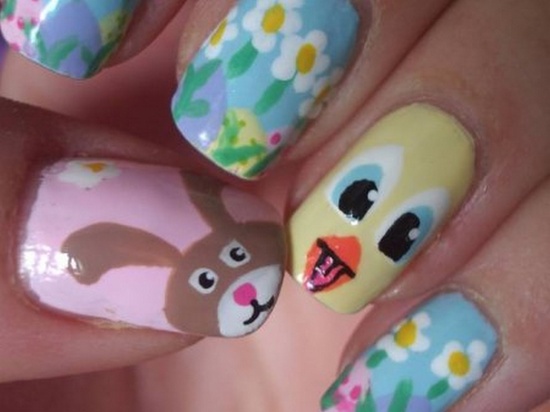 Easter accent nail art
