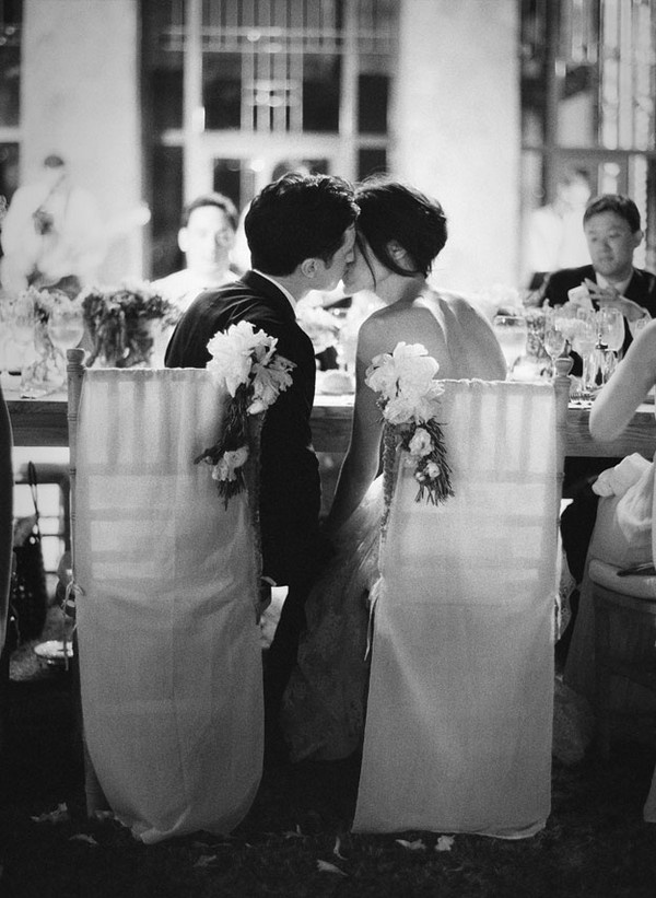 Emotional black and white wedding photograph