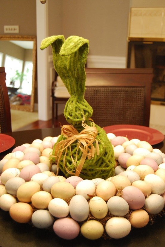 Pastel Easter décor arrangement