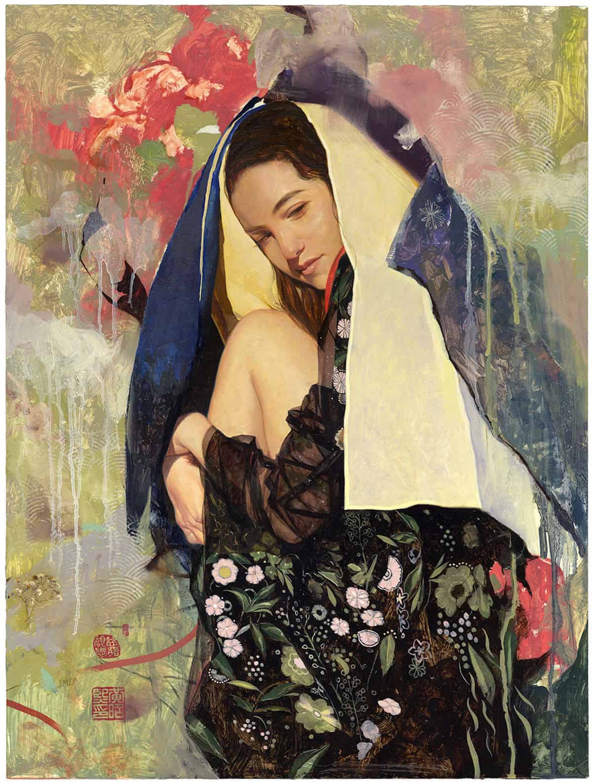 Another Soey Milk portrait with calm subject and turbulent color field