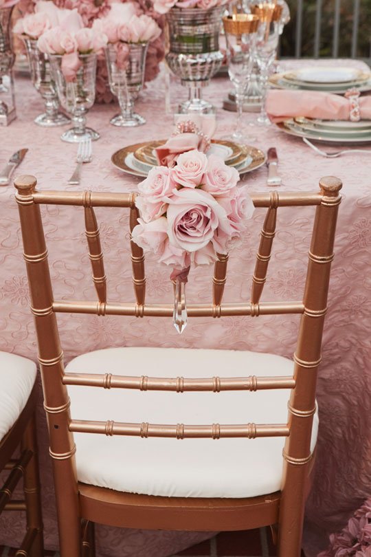 Romantic chair decoration for vows