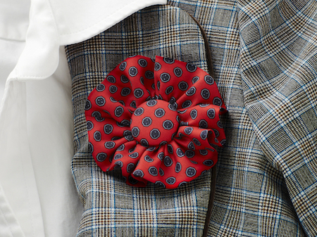 Necktie fabric boutonniere