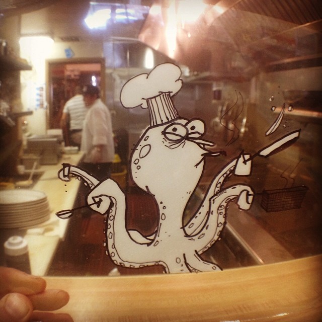 Humorous transparency doodle in an outdoor scene