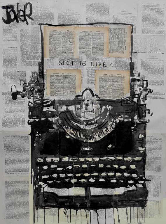 Loui Jover portrait on book pages