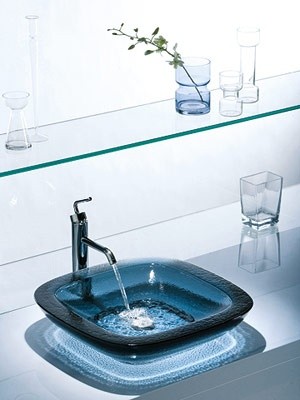 High-arc faucet over a deep sink
