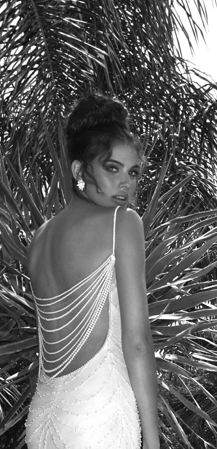 Tall black and white bridal portrait