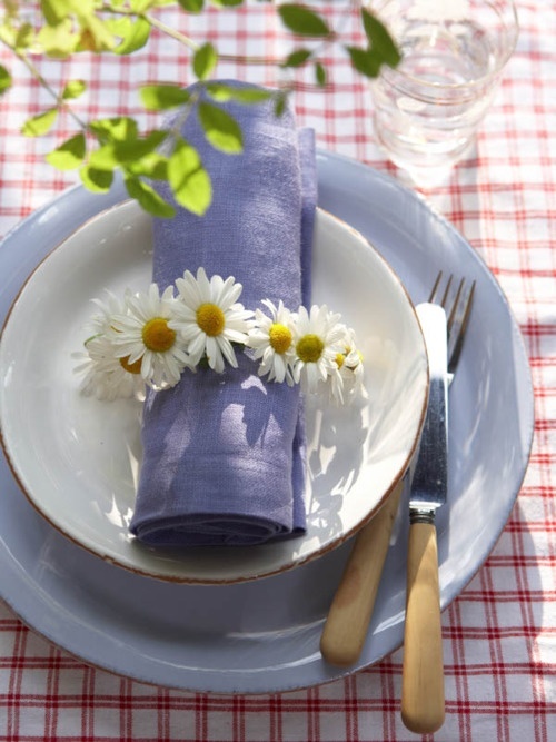 Spring Easter napkin and plate styling