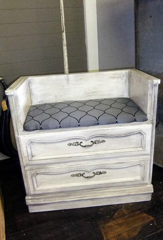DIY furniture bench with cushions