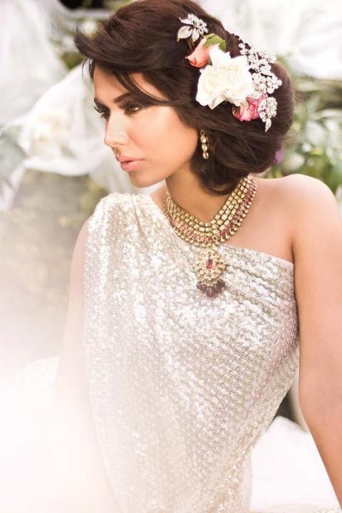 Modern glam bridal hairstyle