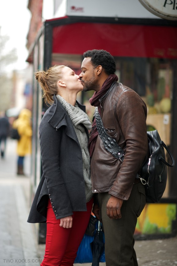 Sensitive kiss portrait