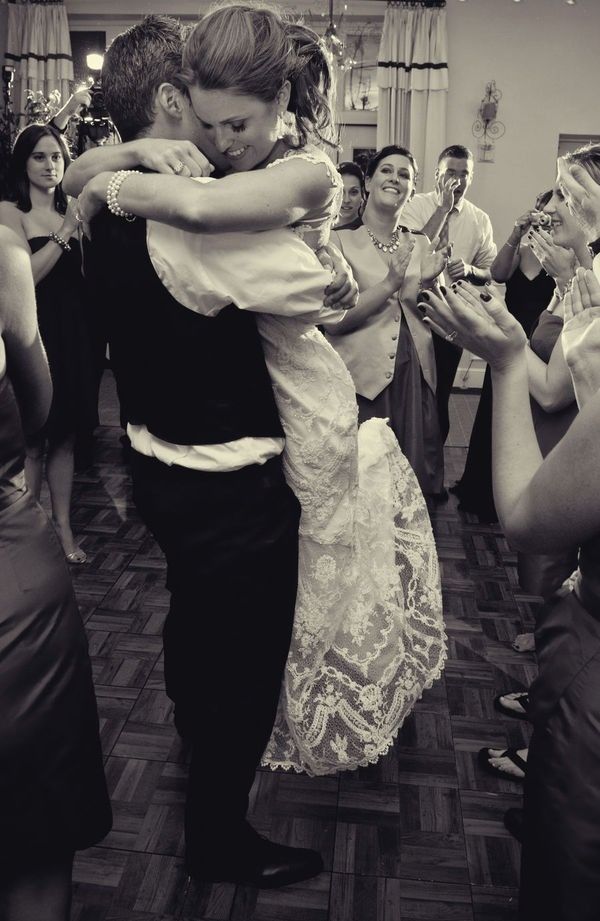 Classic black and white wedding portrait