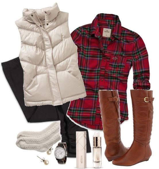 Quilted women's vest outdoor look