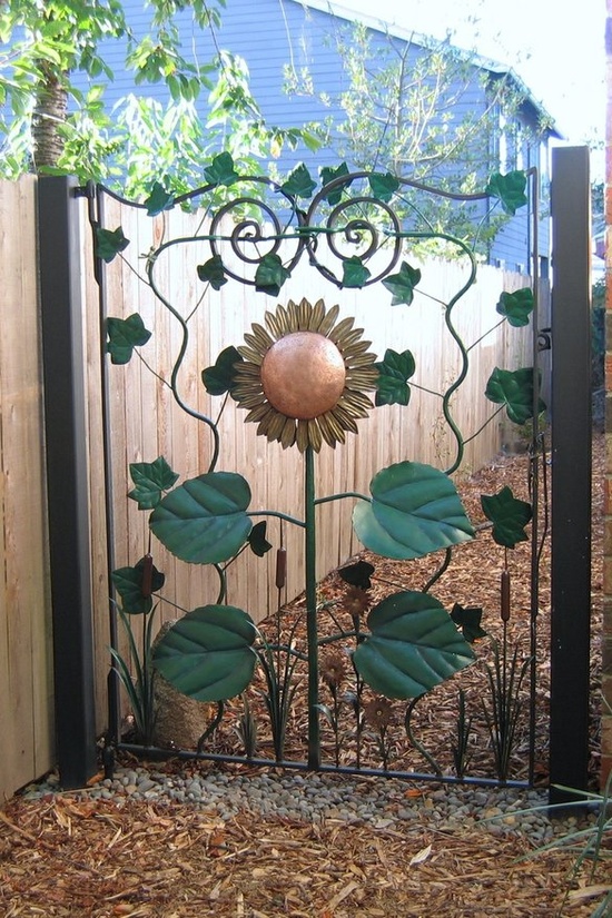 Painted wooden garden gate
