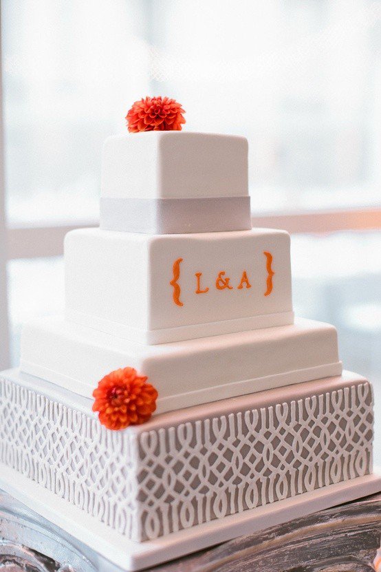 Textured modern wedding cake