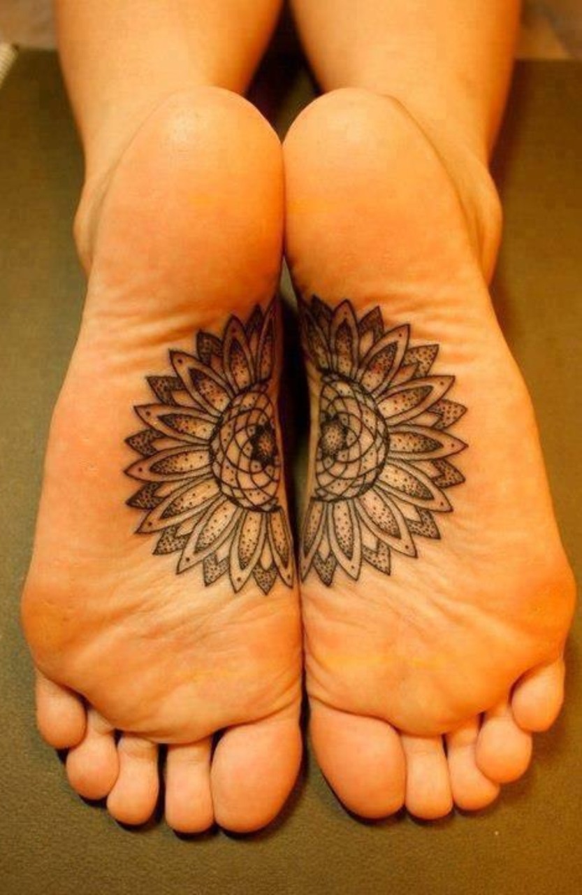 Floral foot tattoo