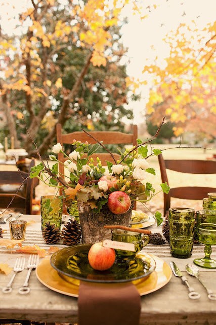 Cozy fall table setting