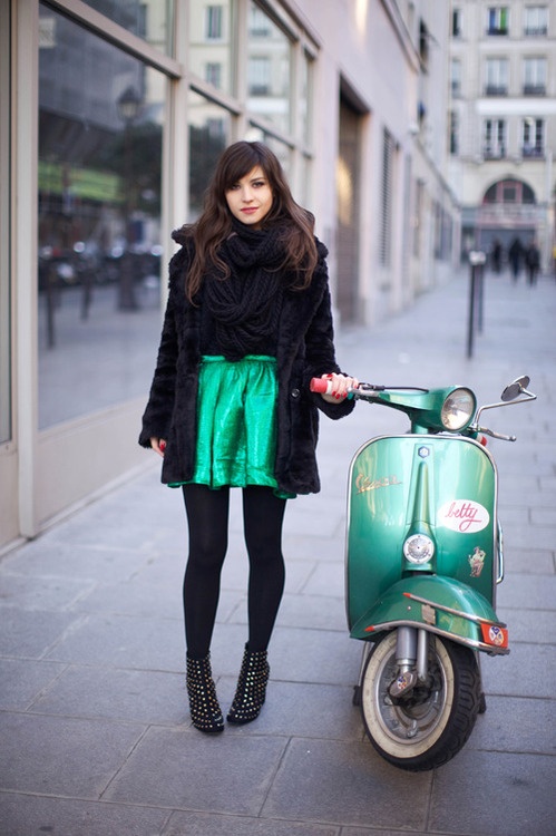 Emerald green coat look