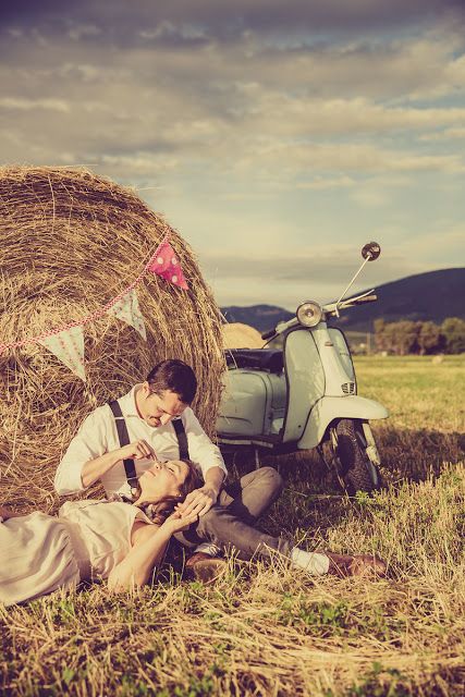 Intimate countryside engagement picnic