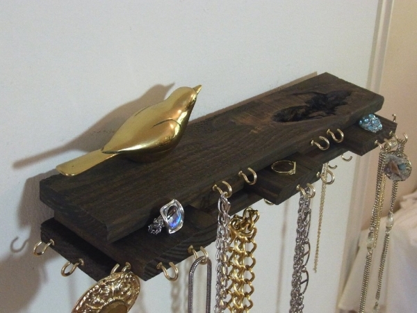 Jewelry display with open shelves
