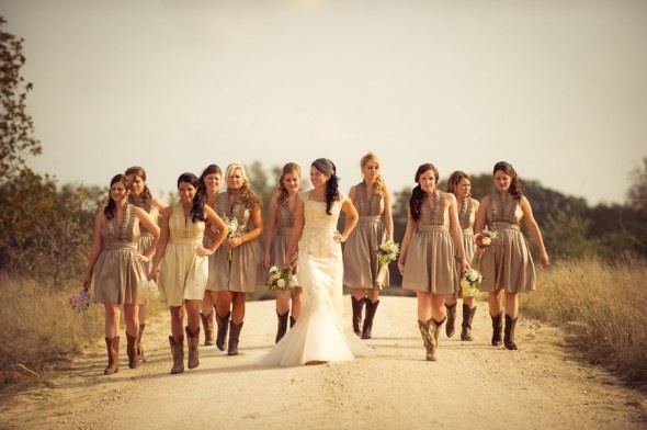 Playful bridesmaid motion shot
