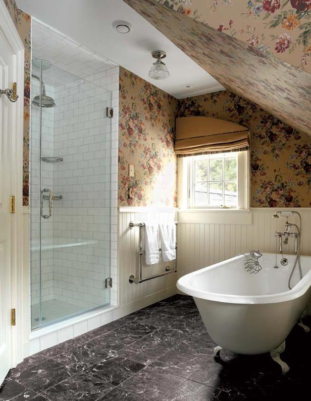 Vertical attic bathroom composition