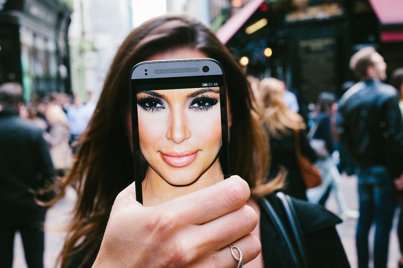 Celebrity selfie mashup street photo by Dan Rubin