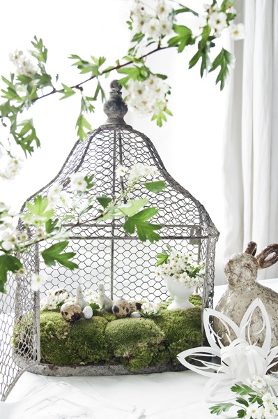 Easter home corner vignette