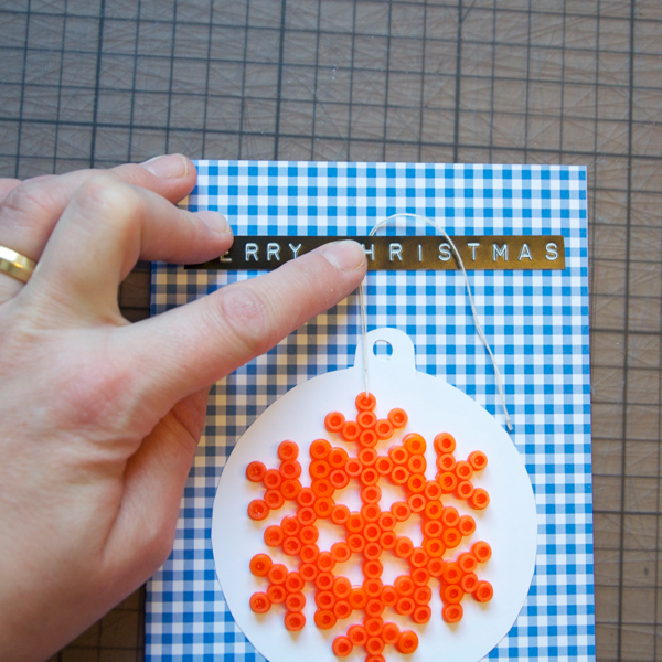 Snowflake fuse bead for a holiday card