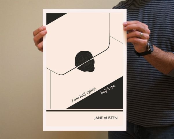 Monochrome book-quote illustration