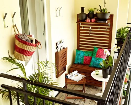 Bright balcony with potted plants