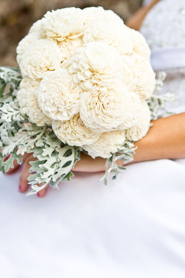 Ivory and green winter bouquet