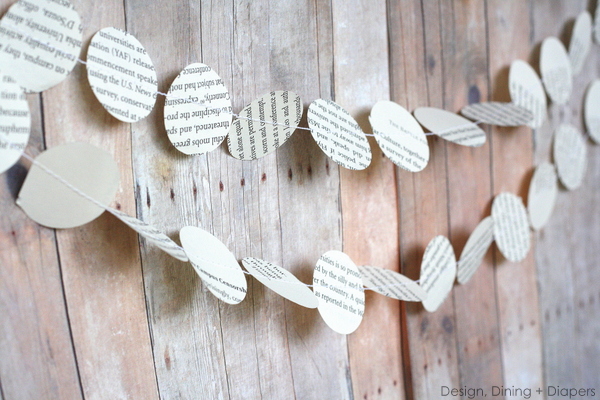Book page garland
