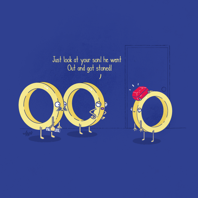 Rings family got stoned gemstone pun