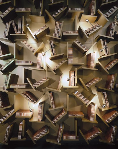 Minimalist bookcase interior