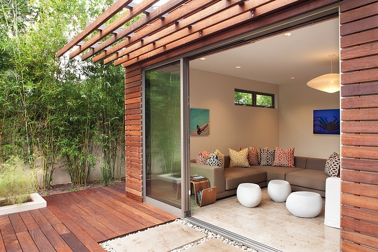 Living area with contemporary furnishings