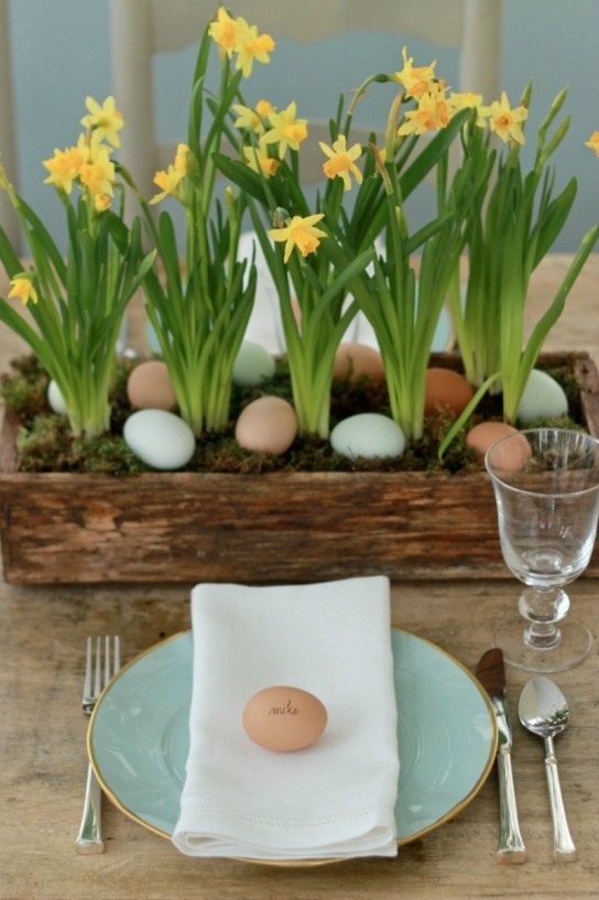 Whimsical Easter table centerpiece