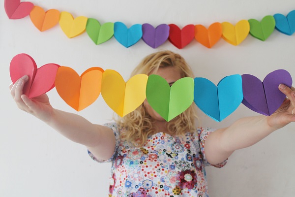 Paper heart garland