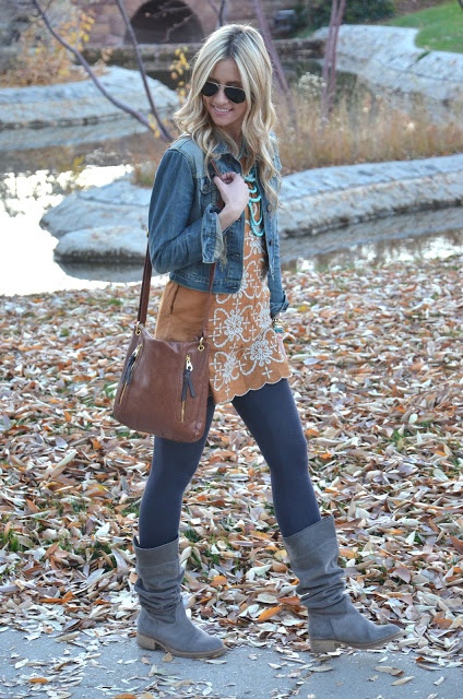 Boots and knit layers