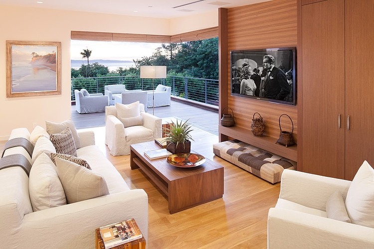 Coastal living space with natural light