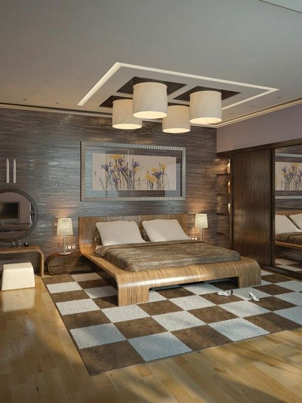 Bold unique bedroom wall treatment