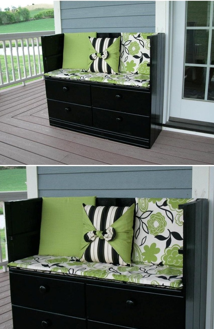 Finished dresser-to-bench makeover