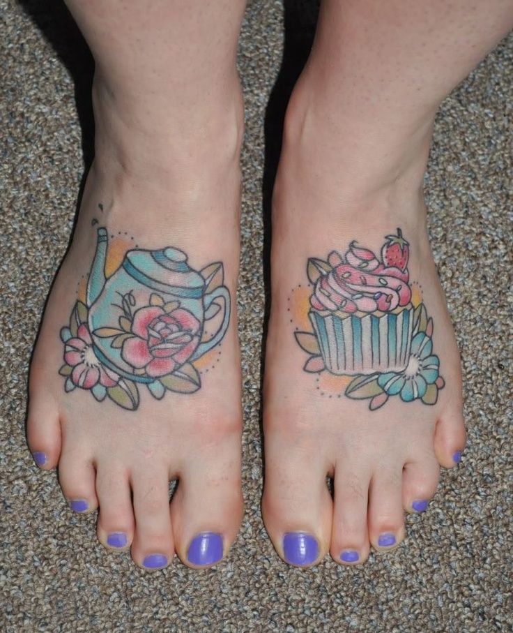 Flower vine foot tattoo