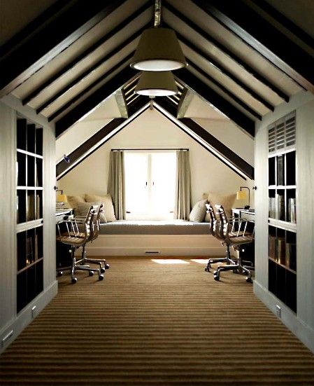 Light-filled attic office