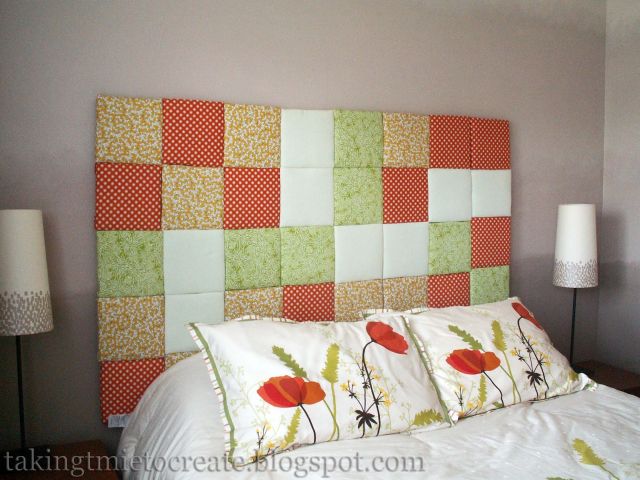 DIY patchwork headboard