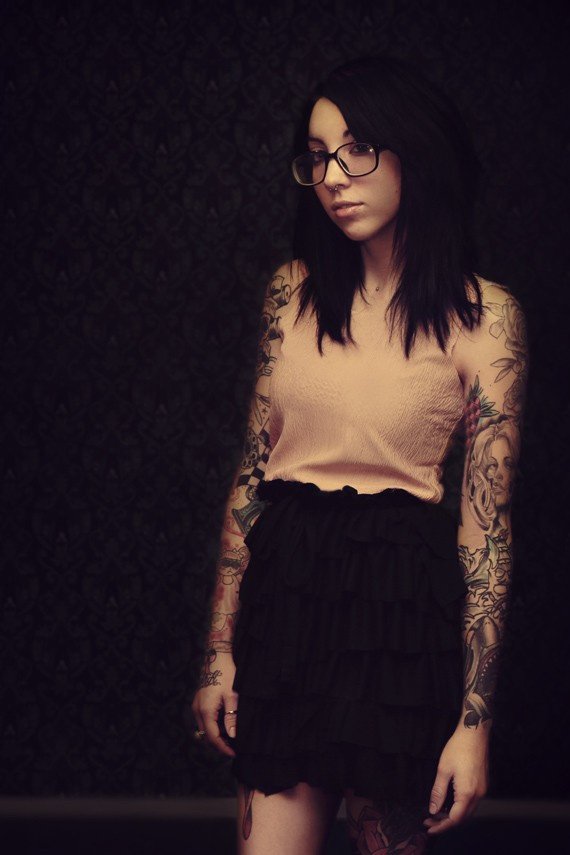 Black and grey sleeve tattoo